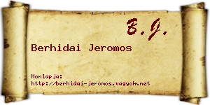 Berhidai Jeromos névjegykártya